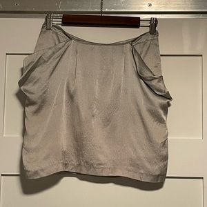 J.Crew Eliot 100% Silk Silver Mini Skirt